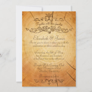 Invitations de mariage des anneaux d'arbre Vintage