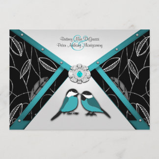 Invitations de mariage des Inséparables bleus d'ar