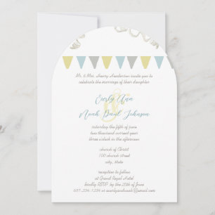 Invitations de mariage des mendiants bleus et jaun