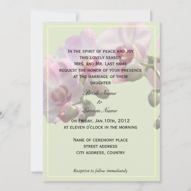 invitations de mariage des parents de la mariée (Devant)