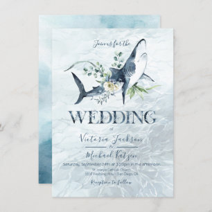 Invitations de mariage des requins tropicaux de l'