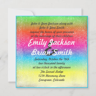 Invitations de mariage désespérées de couleur arc-