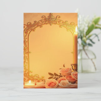 invitations de mariage, design de feuille d'or, ro