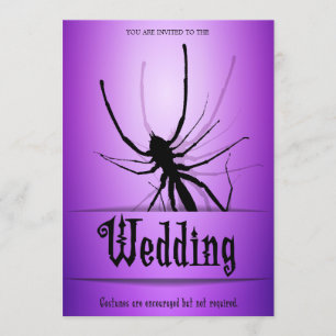 Invitations de mariage d'Halloween Araignée violet