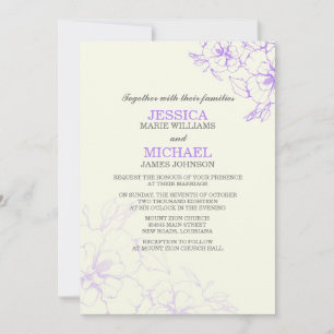 Invitations de mariage d'Hibiscus  Violet