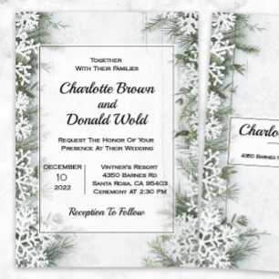 Invitations de mariage d'hiver personnalisables