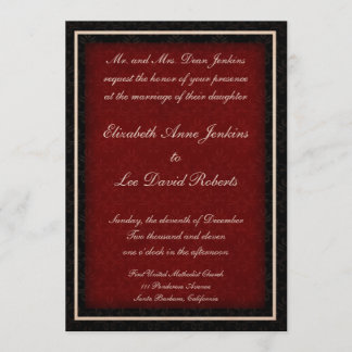 Invitations de mariage d'hiver rouge et noir