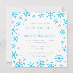 Invitations de mariage d'hiver Snowflakes