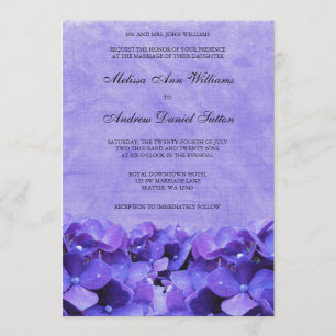 Invitations de mariage d'Hydrangea pourpre