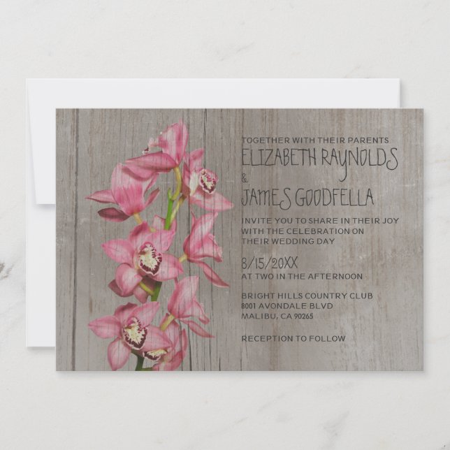 Invitations de mariage d'orchidées au Cymbidium ru (Devant)