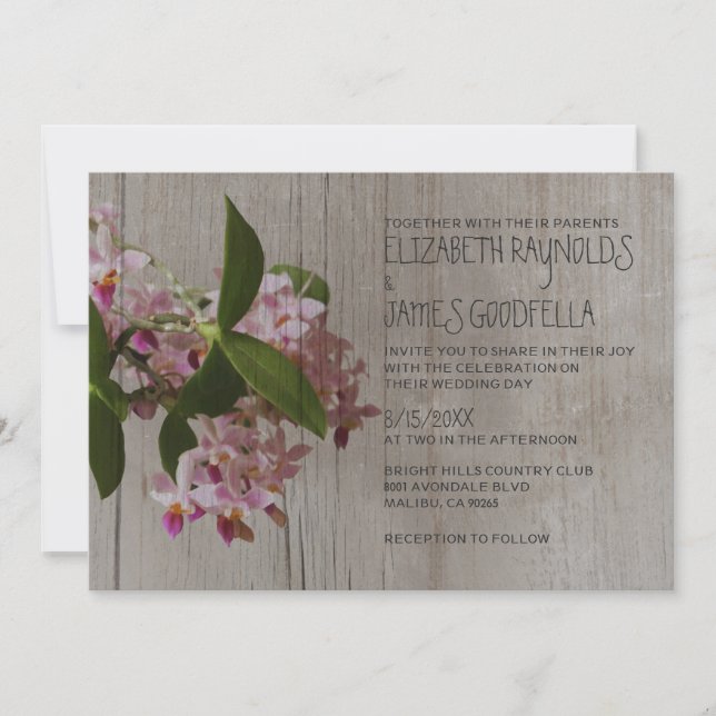 Invitations de mariage d'orchidées de Phalaenopsis (Devant)