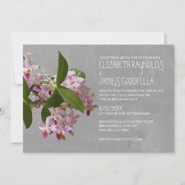 Invitations de mariage d'orchidées de Phalaenopsis (Devant)