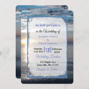 Invitations de mariage du coucher du soleil dans l