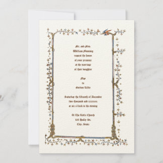 Invitations de mariage du dragon illuminé médiéval