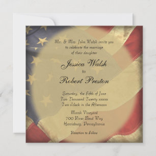Invitations de mariage du drapeau américain