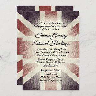 Invitations de mariage du drapeau britannique en d