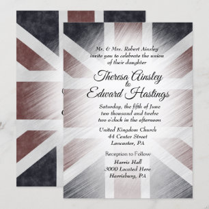 Invitations de mariage du drapeau britannique en d