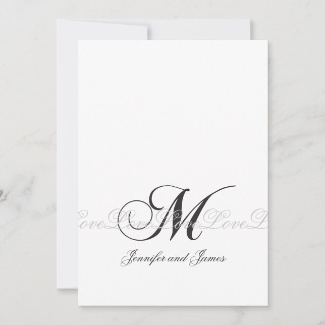 Invitations de mariage du monogramme M de mariage (Devant)
