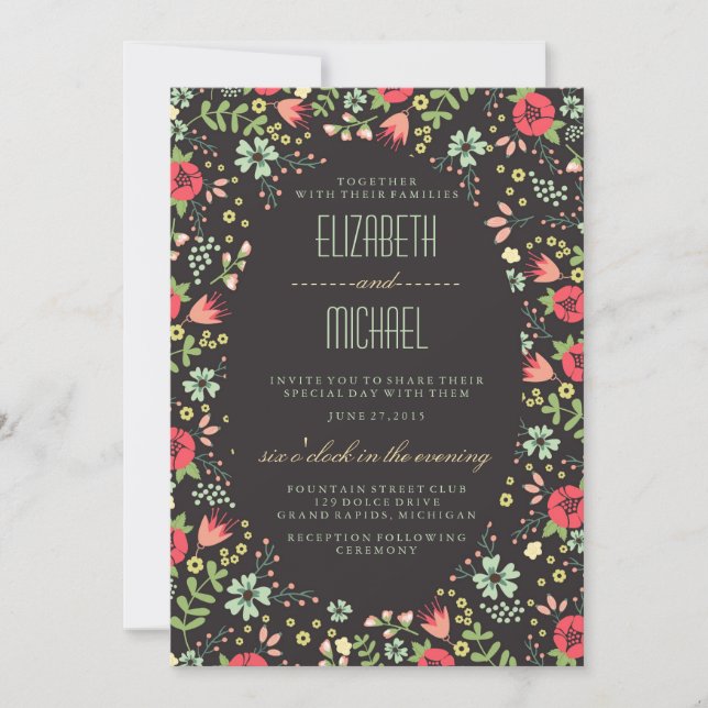 Invitations de mariage du printemps du jardin (Devant)