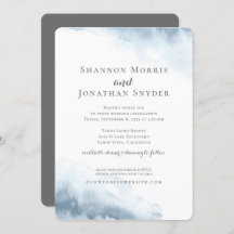 Invitations de mariage Dusty Blue Watercolor