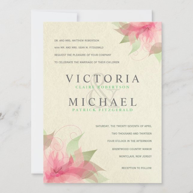 Invitations De Mariage Écru Formelles Conviviales (Devant)