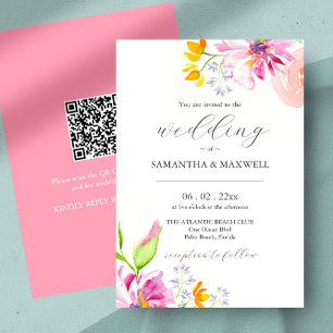 Invitations de mariage Elégant aquarelle Floral