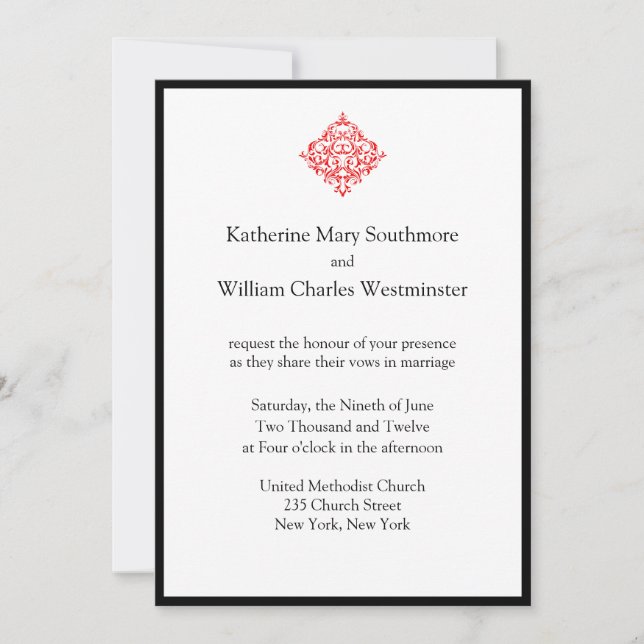 Invitations de mariage élégantes (Devant)
