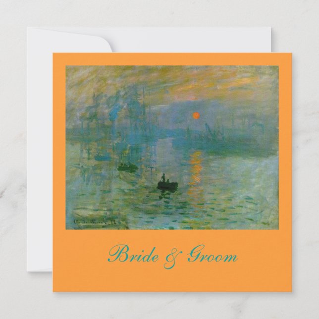 Invitations de mariage élégantes à Claude Monet (Devant)