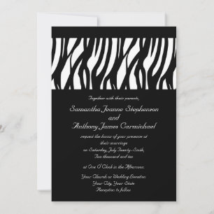 Invitations de mariage en bande noire/blanche mode