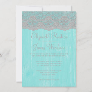 Invitations de mariage en bois de dentelle rustiqu