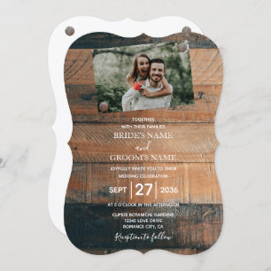 Invitations de mariage en bois rustique