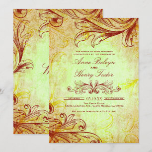 Invitations de mariage en Bourgogne vintage