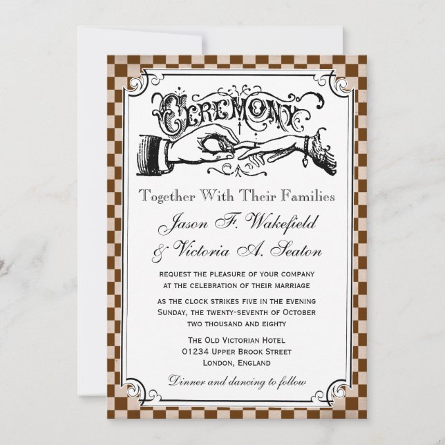 Invitations de mariage en carton de contrôle à vap (Devant)
