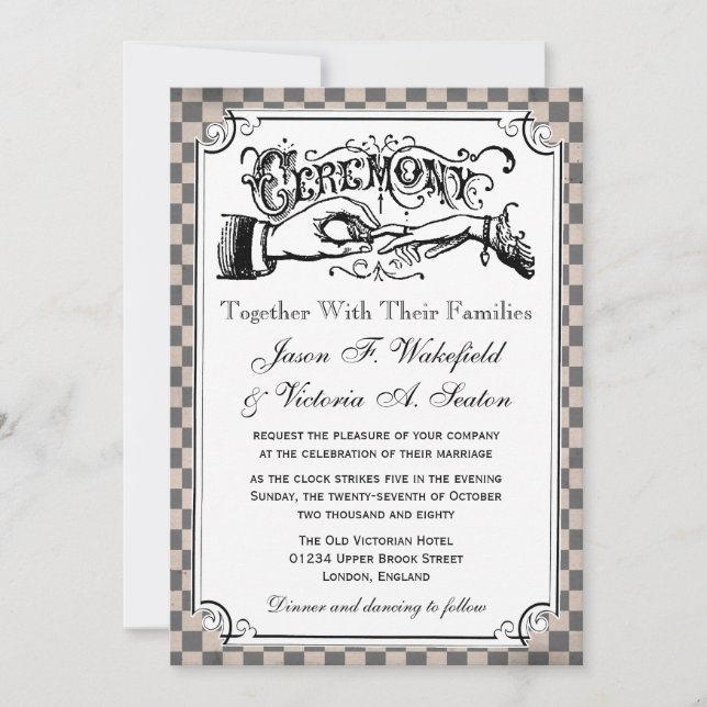 Invitations de mariage en carton de contrôle à vap (Devant)
