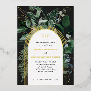 Invitations de mariage en feuille de jardin botani
