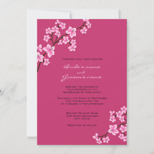 Invitations de mariage en fleurs de cerisiers