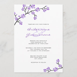 Invitations de mariage en fleurs de cerisiers pour