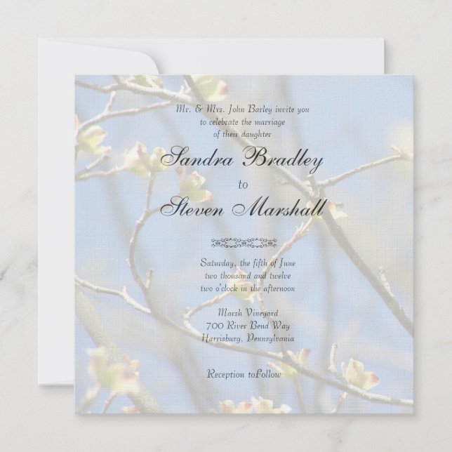 Invitations de mariage en fleurs du printemps (Devant)