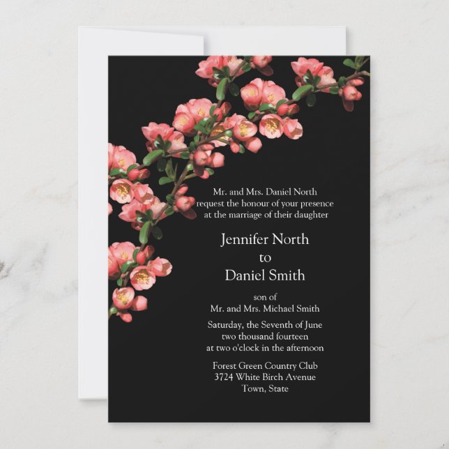 Invitations de mariage en fleurs du printemps (Devant)