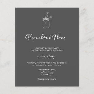 Invitations de mariage en pot de tableau noir budg