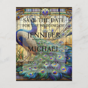 Invitations de mariage en verre peacock