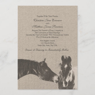 Invitations de mariage équestre Vintages romantiqu