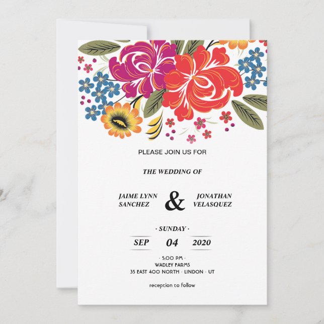 INVITATIONS DE MARIAGE ESPAGNOL (Devant)