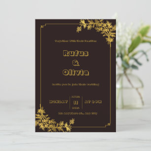 Invitations de mariage esthétique rouge foncé et o