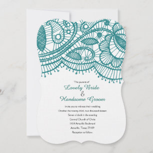Invitations de mariage fantasque de dentelle Turqu