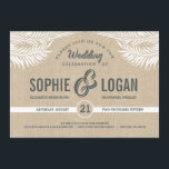 Invitations de mariage Feuille Palm<br><div class="desc">Éléments correspondants disponibles. Visitez notre magasin à BERRYBERRYSWEET.COM pour plus d'options. Design © Berry Berry Sweet Designs</div>