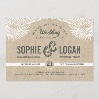 Invitations de mariage Feuille Palm