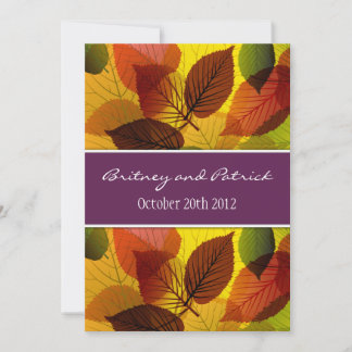 Invitations de mariage Feuilles en chute libre à l
