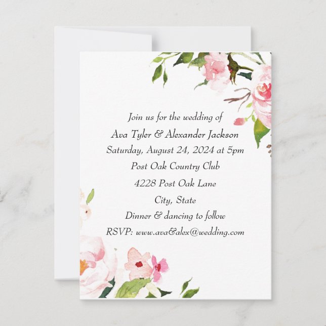 Invitations de mariage floral (Devant)