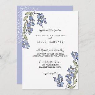 Invitations de mariage floral à la Wisteria dessin